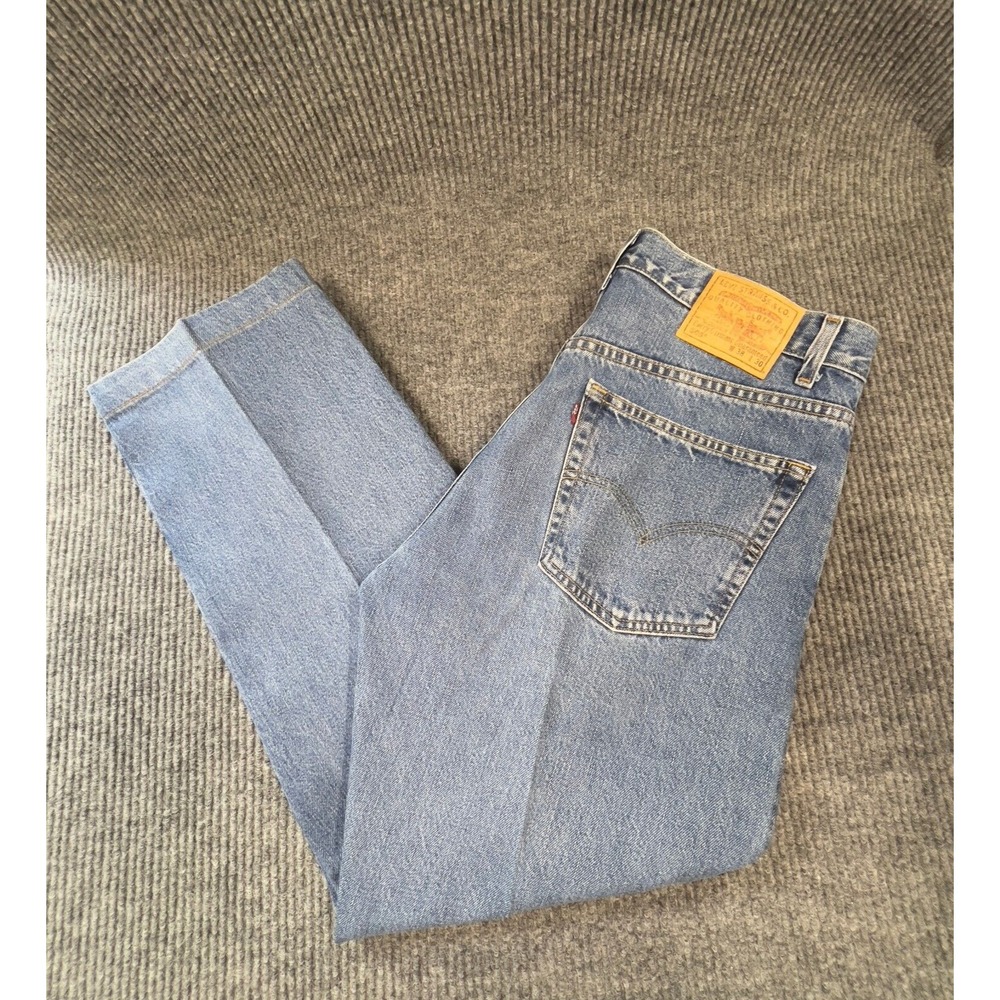 VTG 90s Levis 505 Red Tab Men 38x30 Regular Fit Straight Leg Denim Starched Pant